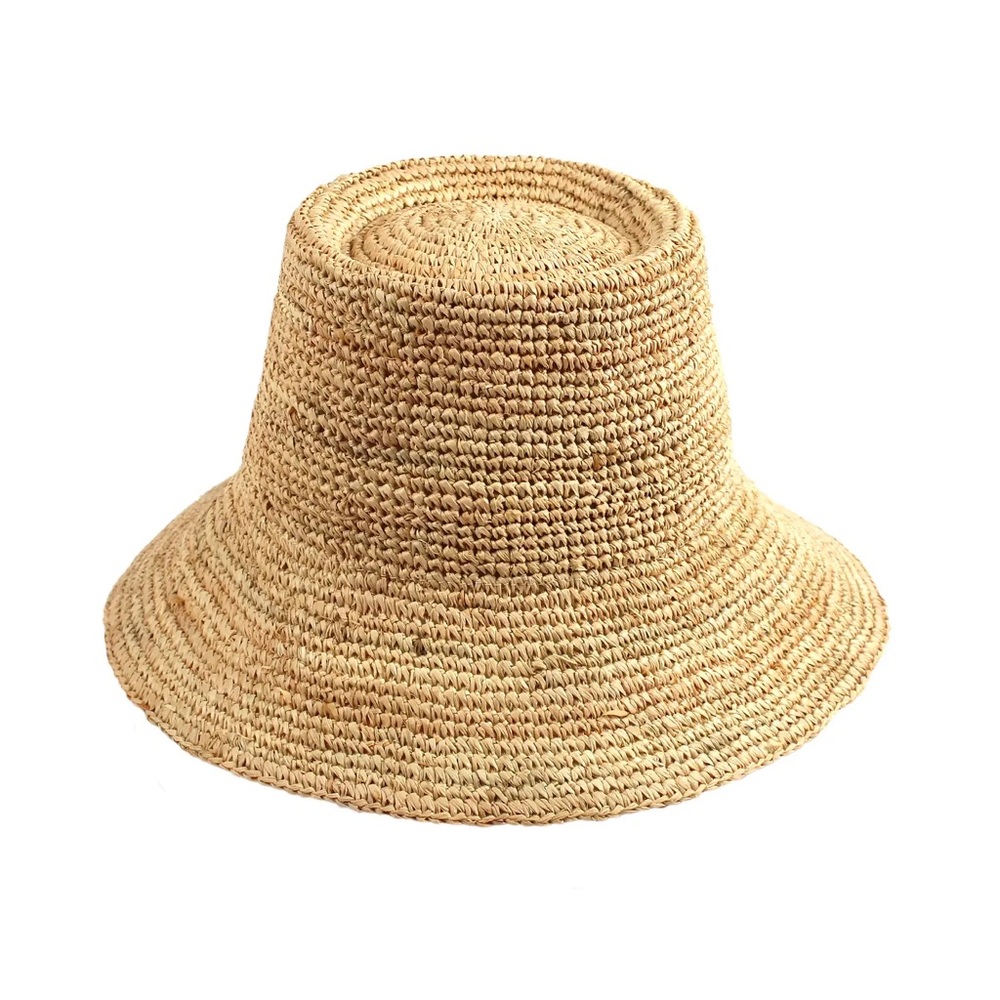Franki Crotchet Raffia Bucket Hat- NWT - Picture 6 of 12